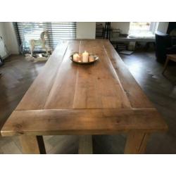 Eiken eettafel kasteeltafel 260 X 100