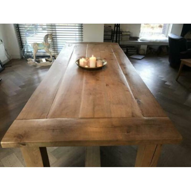Eiken eettafel kasteeltafel 260 X 100