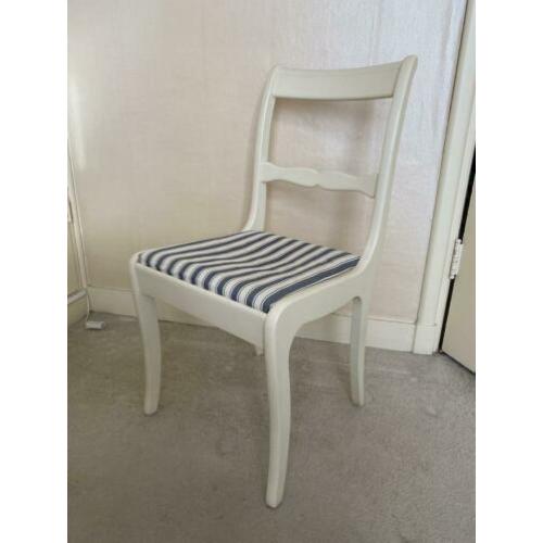 Stoel off white / gestreepte bekleding