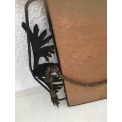 Vintage oude spiegel ijzer 72x38cm