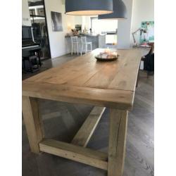 Eiken eettafel kasteeltafel 260 X 100