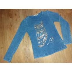 CARBONE shirtje maat 116 jeanslook