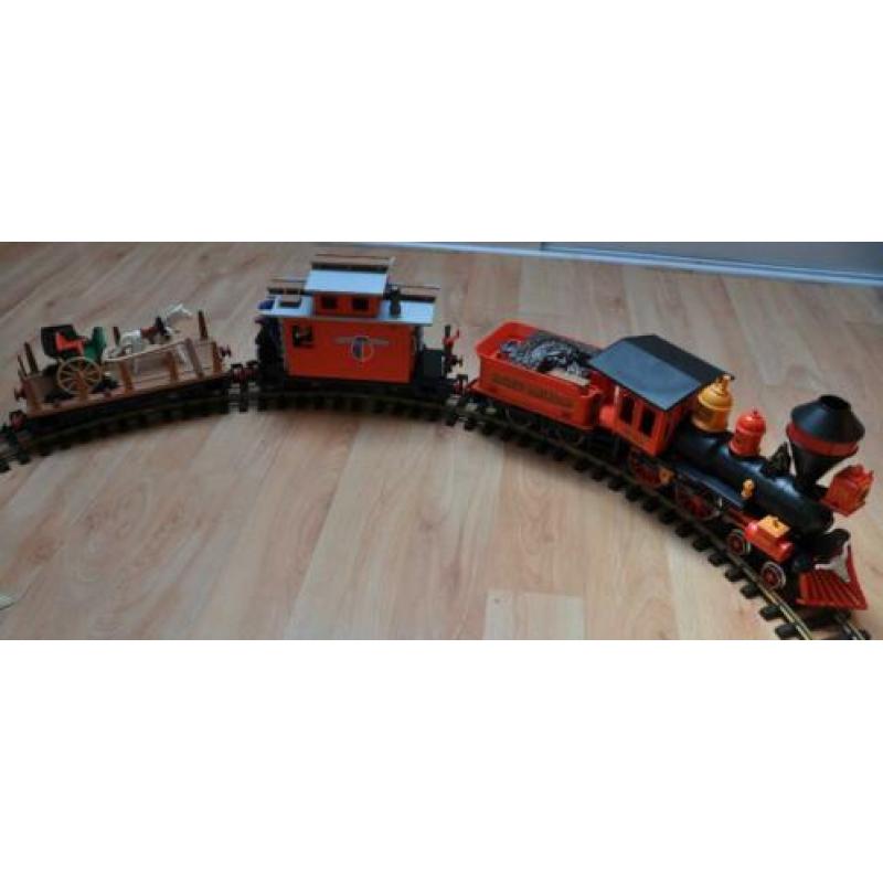 Oude Playmobil Trein 4034 met Poppetjes, Rails en Trafo