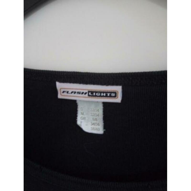 Katten shirt maat S, dames shirt, zwart, korte mouw
