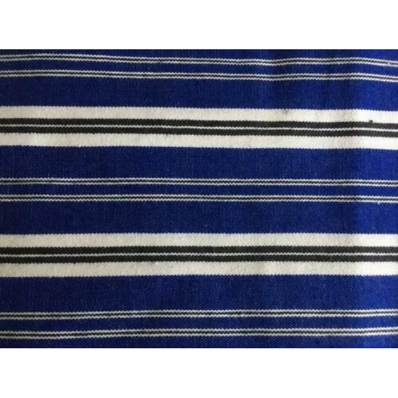 2 x gestreepte folklore- / klederdrachtstof in blauw en rood