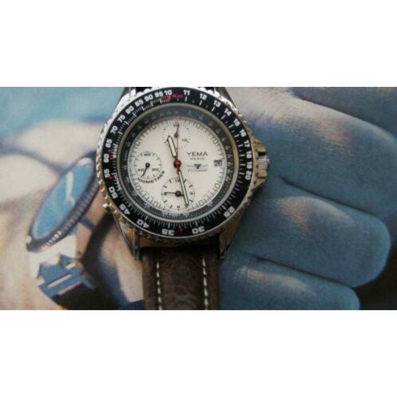 Vintage Yema Flygraf chronograph Zeldzame Montre de Pilote u