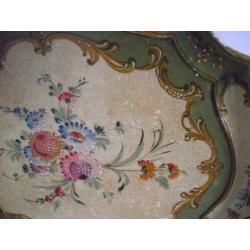 Te koop vintage houten dienblad met bloemen