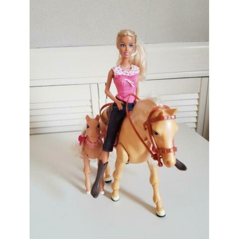 Barbie met paard en veulen