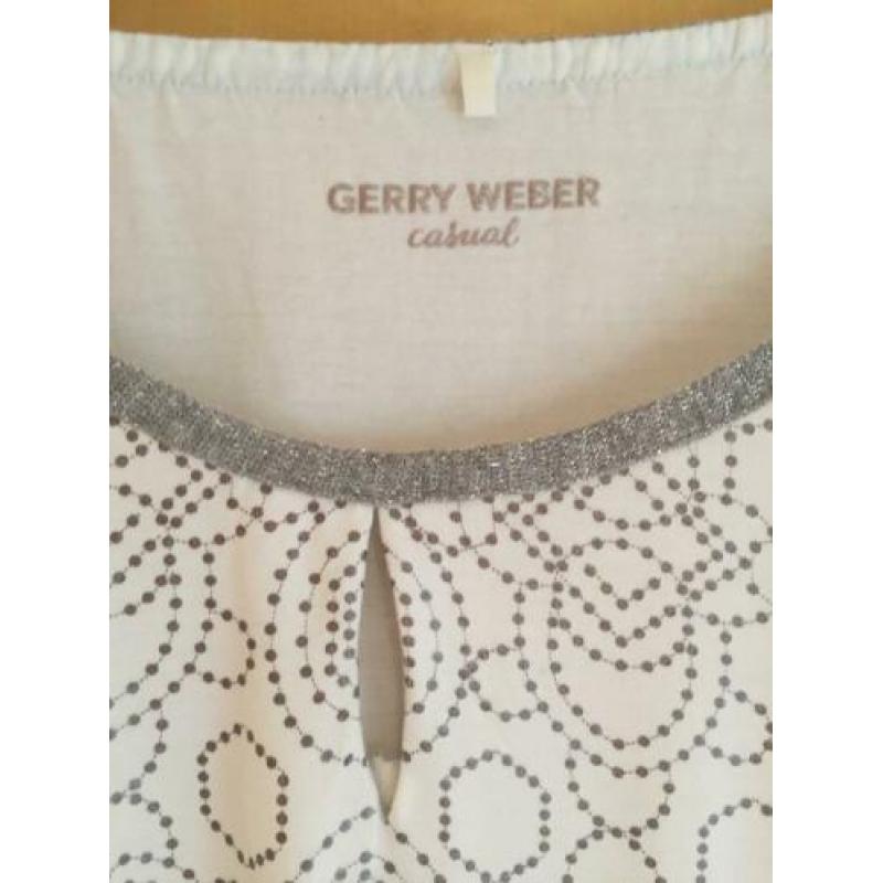 ZGAN Gerry Weber t-shirt wit met zilver opdruk maat 42