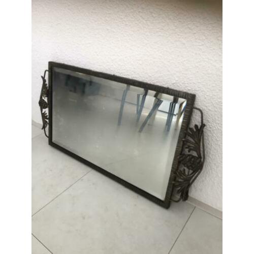 Vintage oude spiegel ijzer 72x38cm