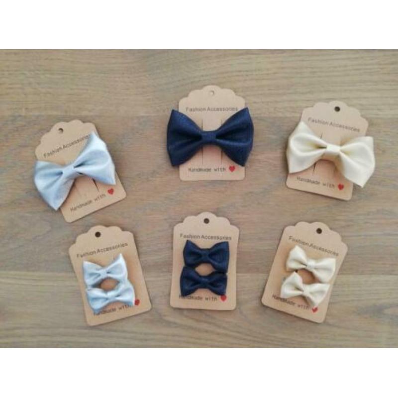 NIEUW Handmade Haarstrikje op clip, haarbandje of elastiek