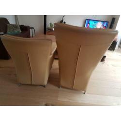 2 leren fauteuils