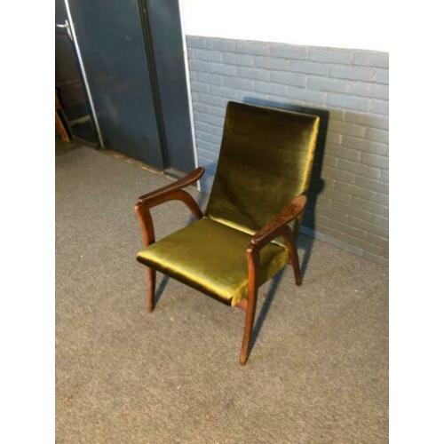 Ultra mooie Vintage Deense design stoel met zwevende leuning