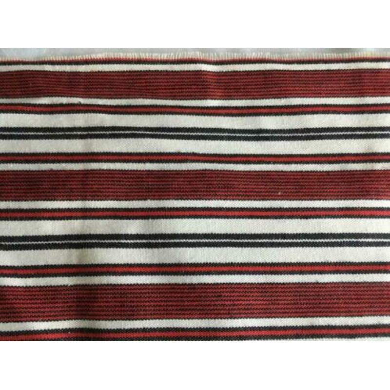2 x gestreepte folklore- / klederdrachtstof in blauw en rood