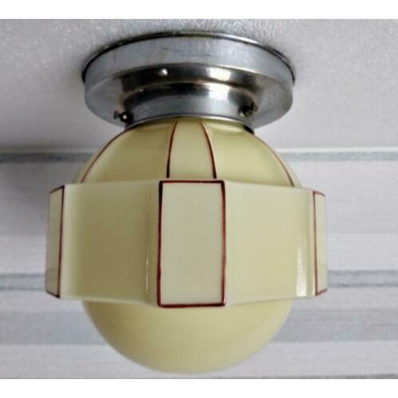 art Deco plafondlamp - plafonnière - uniek in zijn soort