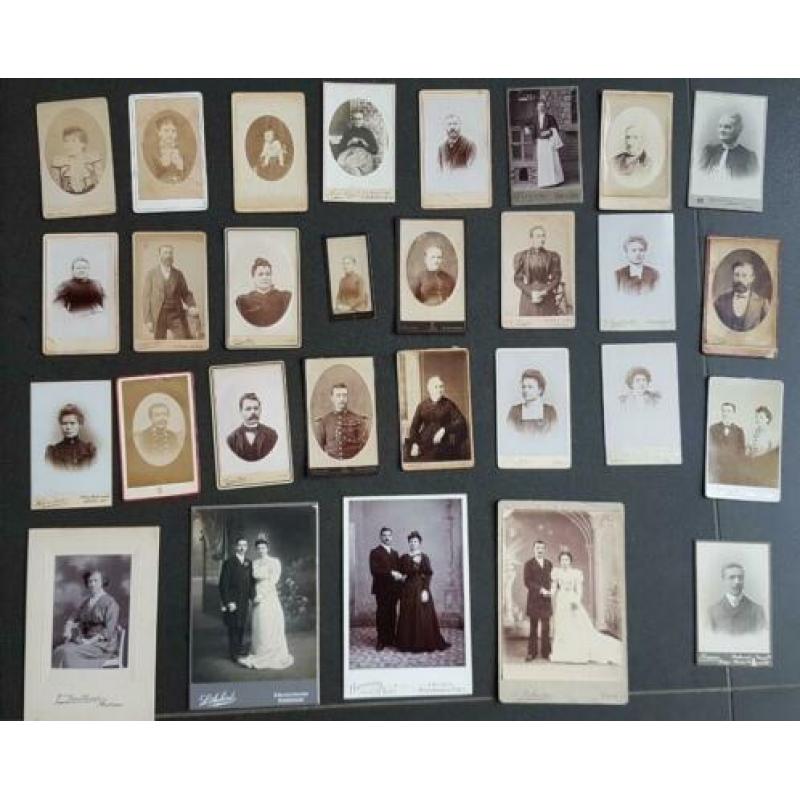 29 oude foto 's CDV Carte de visite