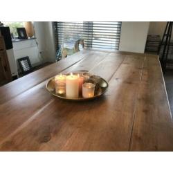 Eiken eettafel kasteeltafel 260 X 100