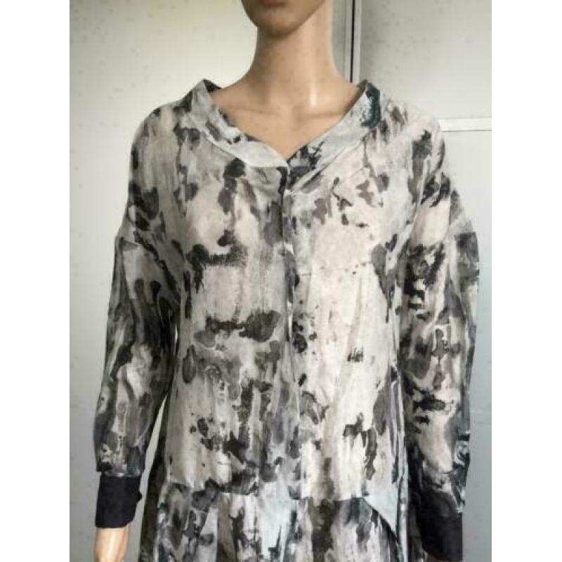 D759 MARNI maat 40=M designer jurkje jurk grijs/zwart