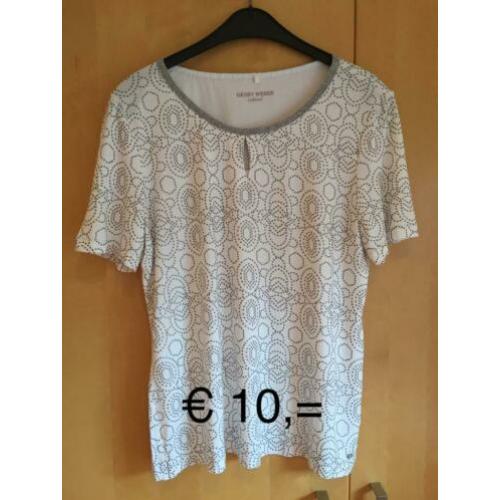 ZGAN Gerry Weber t-shirt wit met zilver opdruk maat 42