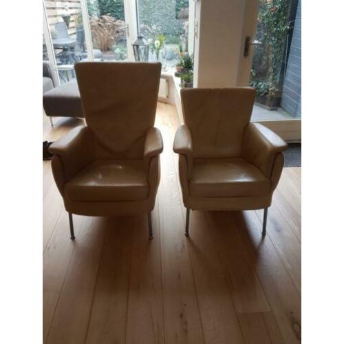 2 leren fauteuils