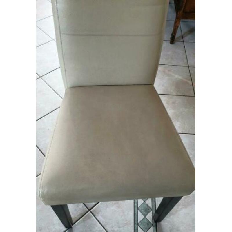 Faux leather eetkamer stoelen (6)