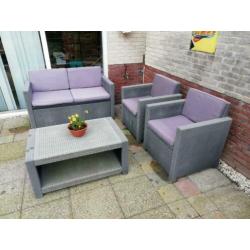 gebruikt setje tuinmeubilair inclusief kussens