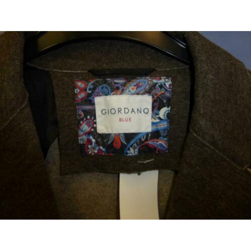 Giordano donker bruin casual wollig colbert mt 52 nr 29693
