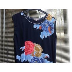 C&S paris tuniek blauw rood roze gebloemd nieuw