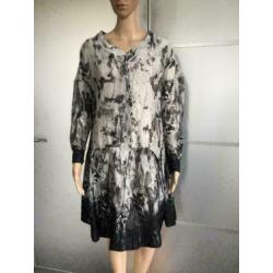 D759 MARNI maat 40=M designer jurkje jurk grijs/zwart