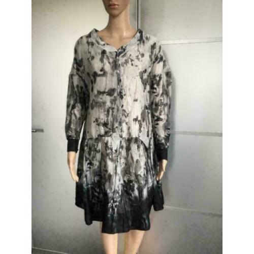 D759 MARNI maat 40=M designer jurkje jurk grijs/zwart
