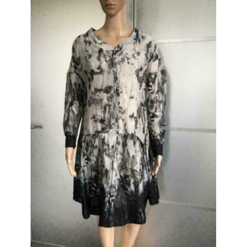D759 MARNI maat 40=M designer jurkje jurk grijs/zwart