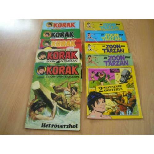Korak, de zoon van Tarzan, 9 comics jaren 70. In goede staat