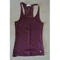 abercrombie & fitch top M racerback bordeau rood zga nieuw