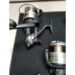 Shimano 4500B molens. Zeer goede staat. Aqua/ Fox/ Delkim.