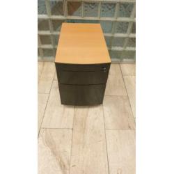 ladeblok zwart metallic 3 lades met topblad