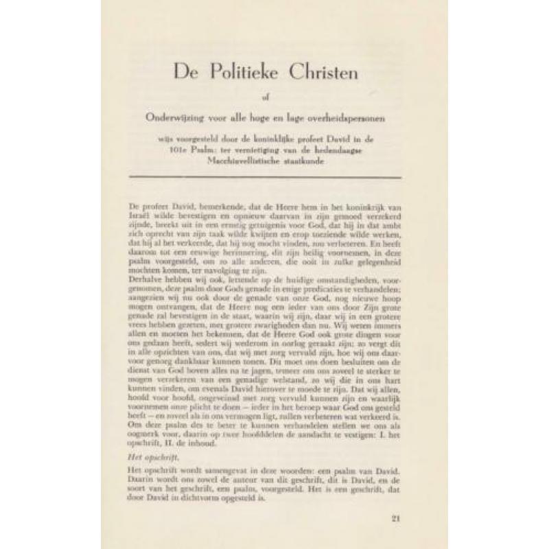 W.Teellinck - DE POLITIEKE CHRISTEN