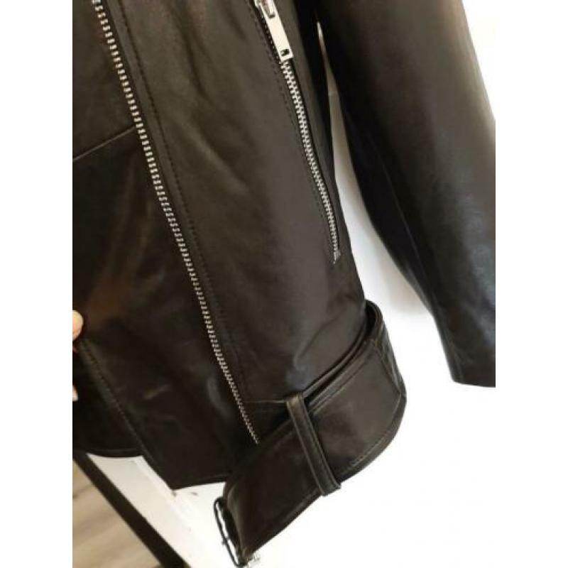 Zara echt lederen bikerjas maat XS (34)