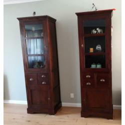 2 vitrinekasten Teak