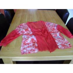 Z.g.a.n. rood 100% zijde 'I AM' blouse jasje, maat 42