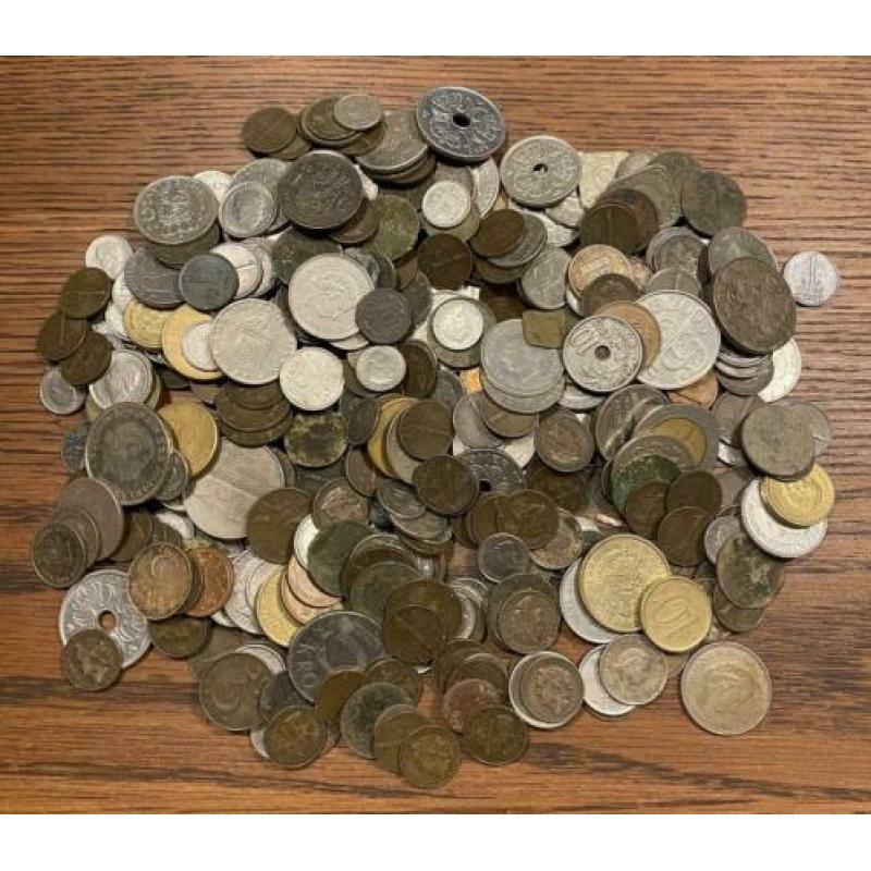 Ruim 1kg munten, wereldmunten, Europa, bodemvondst
