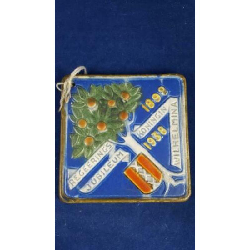 Wandtegel Regeringsjubileum Wilhemina 1938, Goedewaagen. 6C9