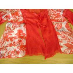 Z.g.a.n. rood 100% zijde 'I AM' blouse jasje, maat 42