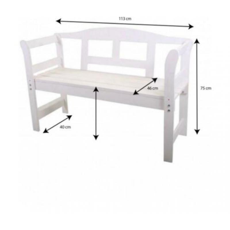 Witte tuinbank
