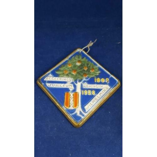 Wandtegel Regeringsjubileum Wilhemina 1938, Goedewaagen. 6C9