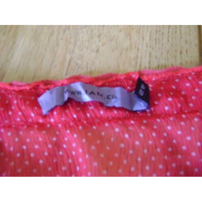 Z.g.a.n. rood 100% zijde 'I AM' blouse jasje, maat 42