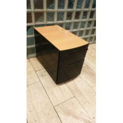 ladeblok zwart metallic 3 lades met topblad