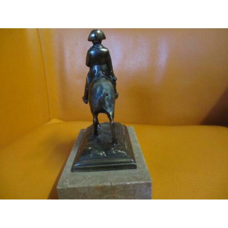 Napoleon met paard beeldje met marmeren voet zwaar