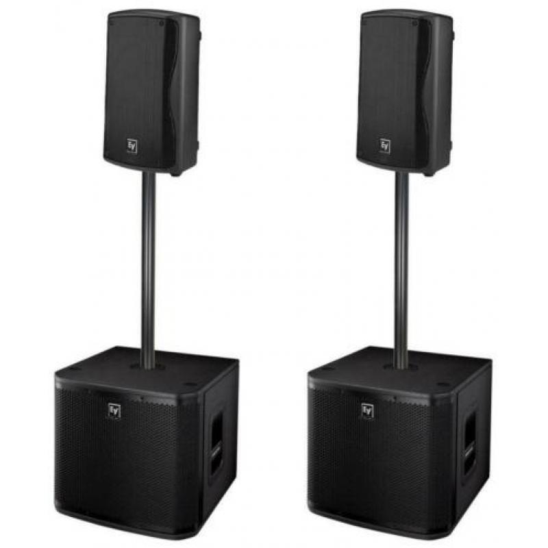 EV electro voice geluidsset + crown versterker incl accessoi