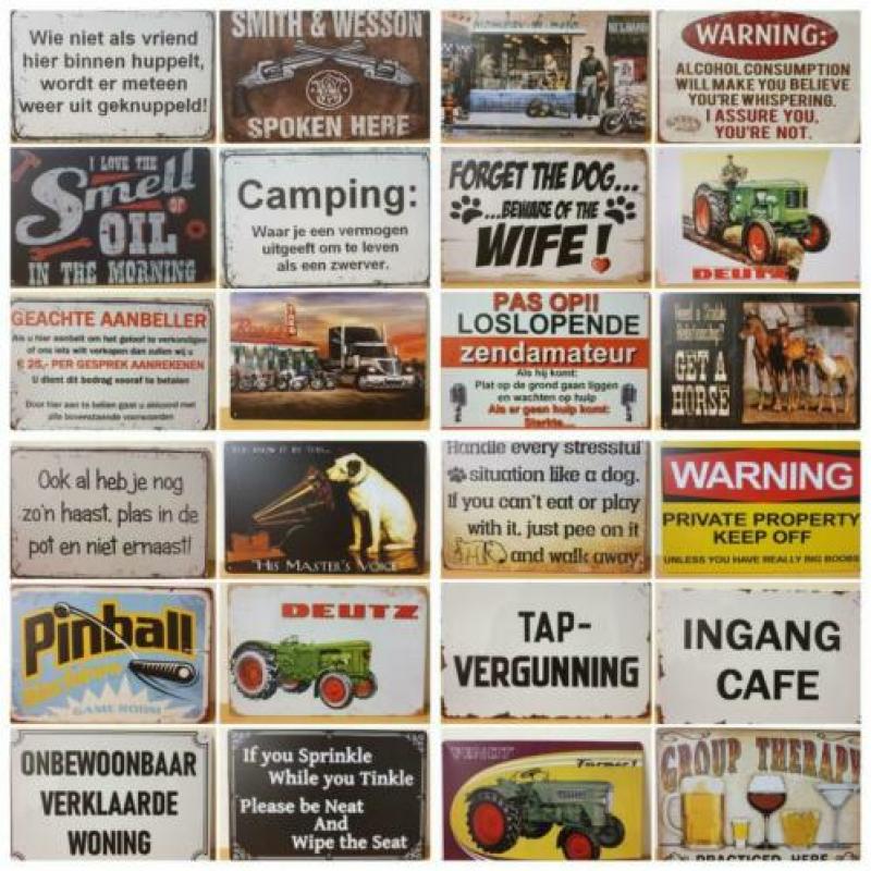 Route 66 Roest look reclamebord wandbord van metaal cafe bar
