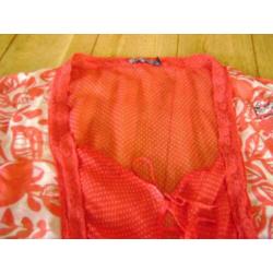 Z.g.a.n. rood 100% zijde 'I AM' blouse jasje, maat 42